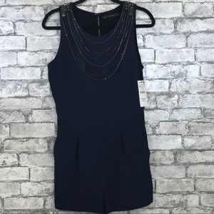 Zara Blue Romper with Attached Necklace
